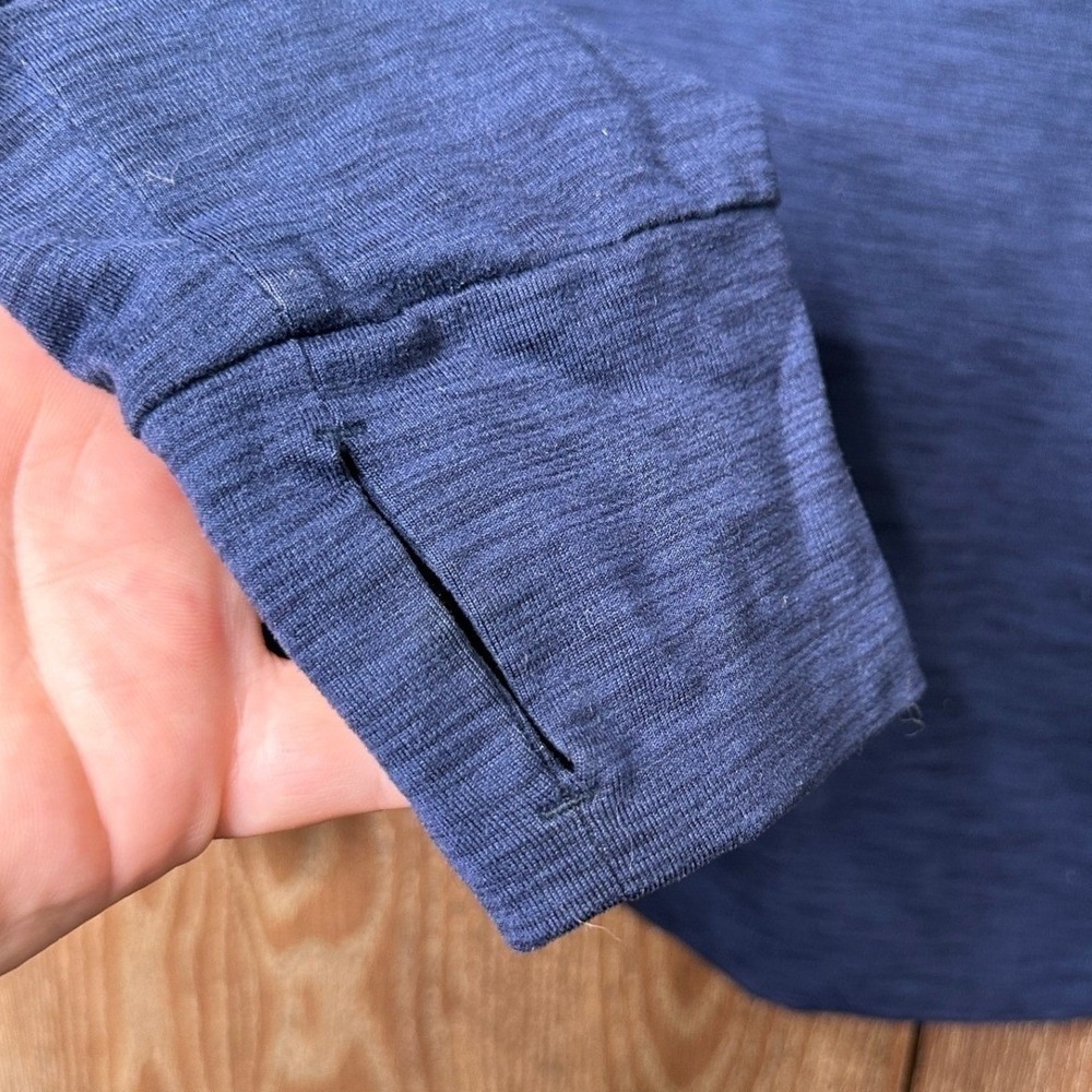 Jockey Sporty Men's Blue Heathered Quarter Zip Pullover Long Sleeve Shirt Small - Picture 4 of 7